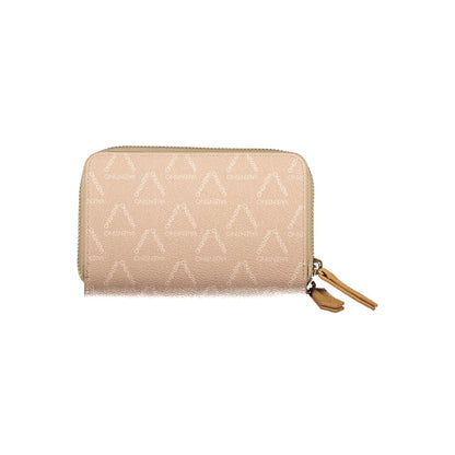Mario Valentino Beige Faux Leather Women's Wallet with Iconic Logo Closure