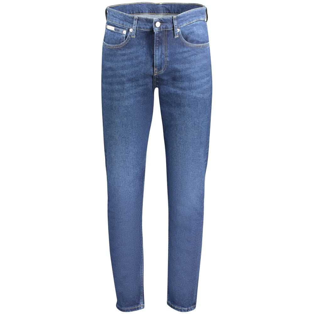 Calvin Klein Blue Cotton Slim Tapered Jeans