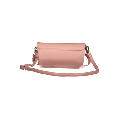 Mario Valentino Pink Leather Effect Handbag with Adjustable Strap