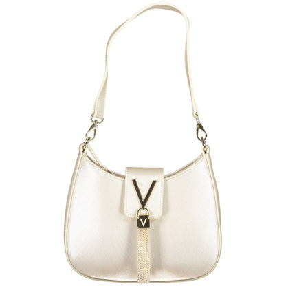 Mario Valentino Silver Leather-Finish Handbag with Chain Strap