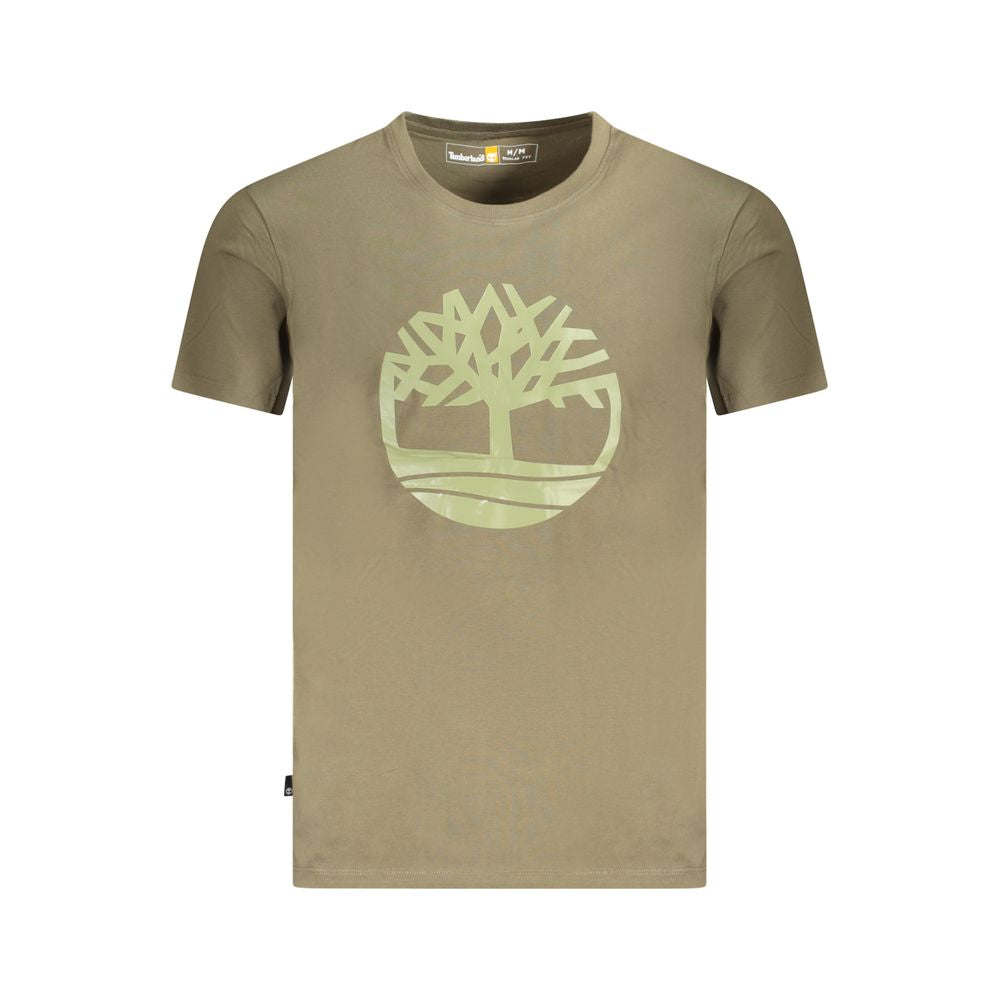 Timberland Green Cotton T-Shirt - Classic Comfort and Style