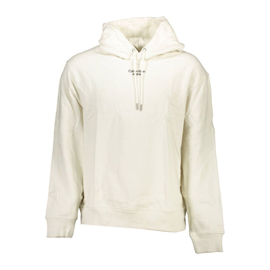 Calvin Klein White Cotton Men's Hoodie Sweater