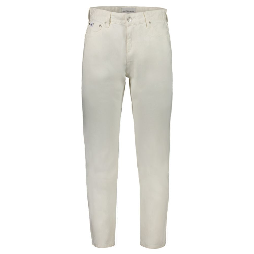 Calvin Klein White Cotton Dad Jeans