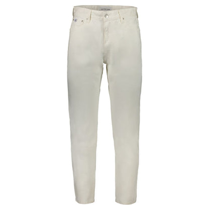 Calvin Klein White Cotton Dad Jeans