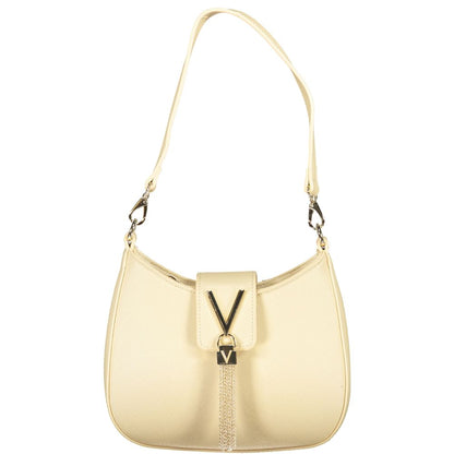 Mario Valentino Beige Faux Leather Handbag with Chain Strap