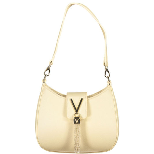 Mario Valentino Beige Faux Leather Handbag with Chain Strap