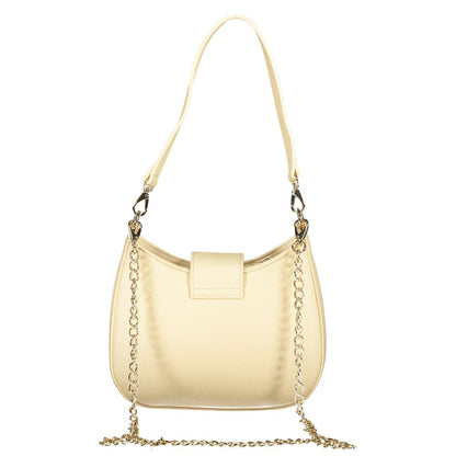 Mario Valentino Beige Faux Leather Handbag with Chain Strap