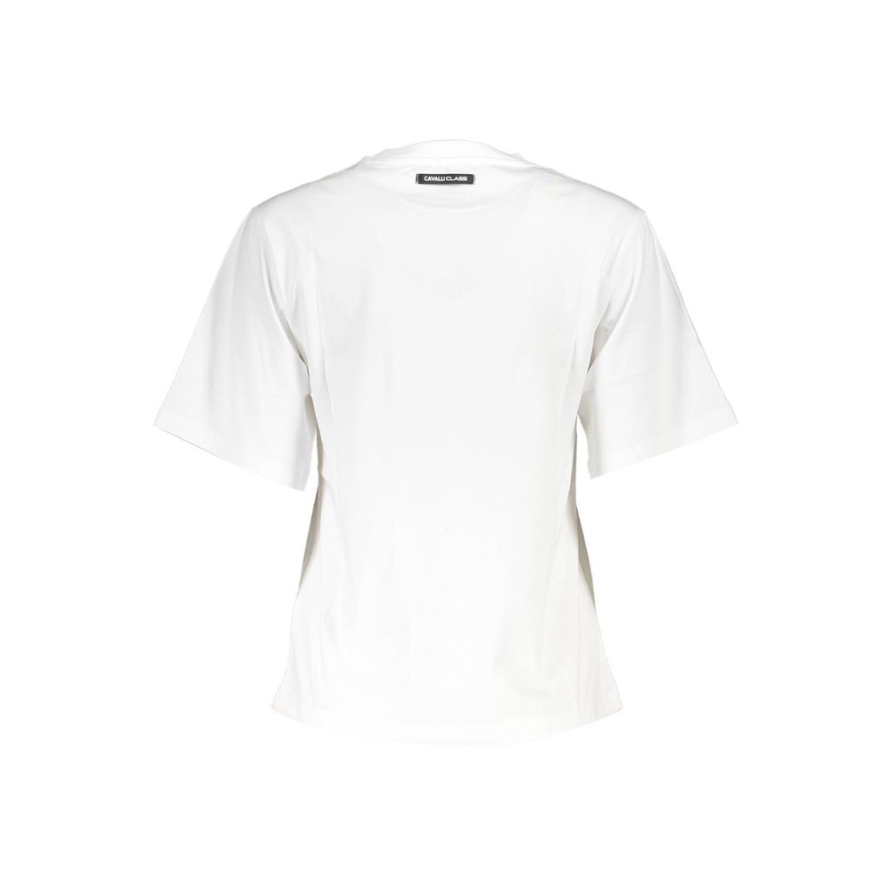 Cavalli Class White Cotton T-Shirt - Stylish Comfort for Every Occasion