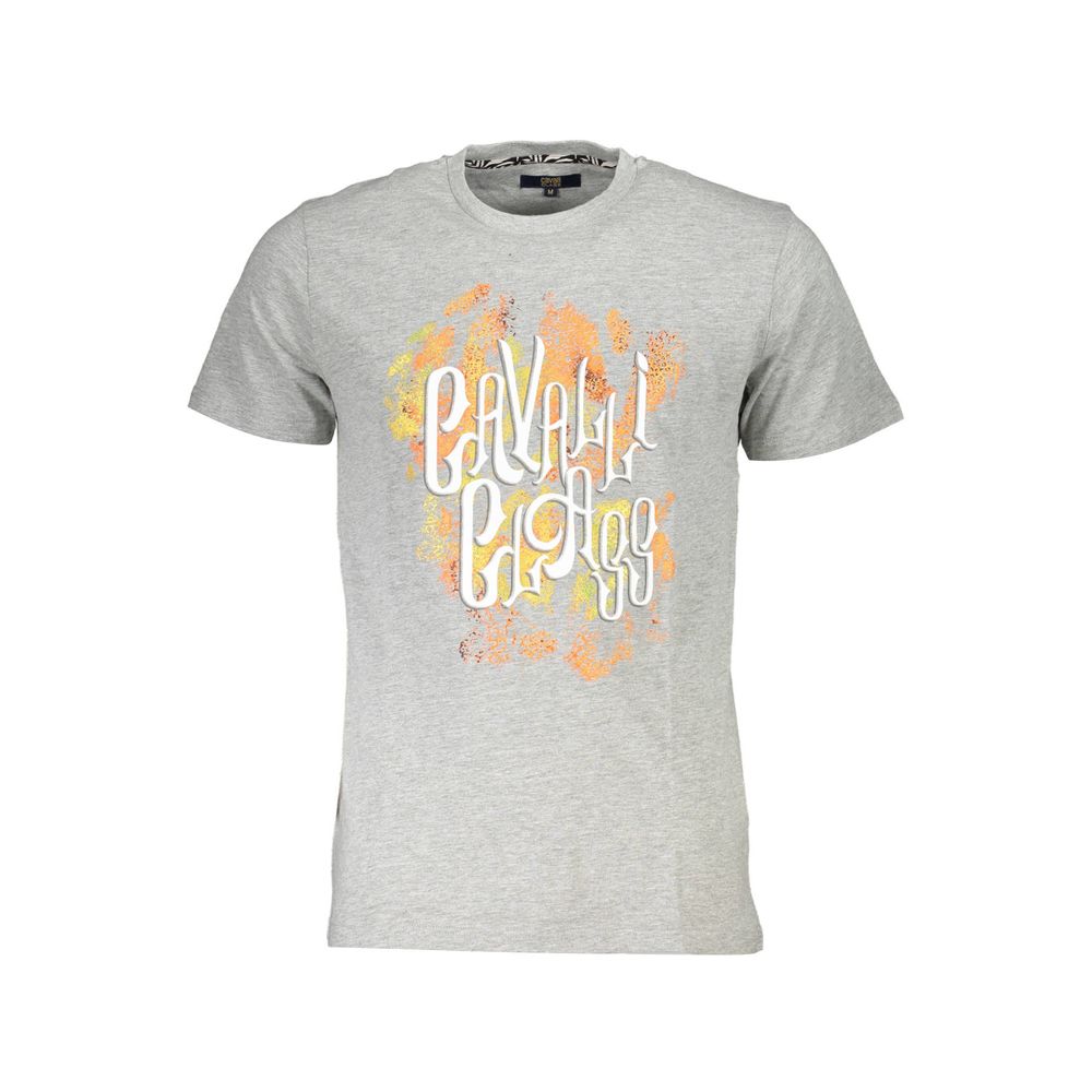 Cavalli Class Grey Cotton Men T-Shirt