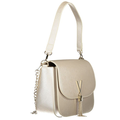 Mario Valentino Gray Faux Leather Handbag with Chain Strap