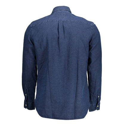 U.S. POLO ASSN. Blue Cotton Long Sleeve Shirt for Men