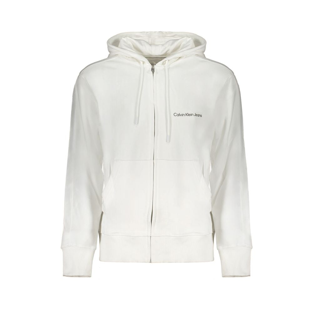 Calvin Klein White Cotton Hoodie Sweatshirt