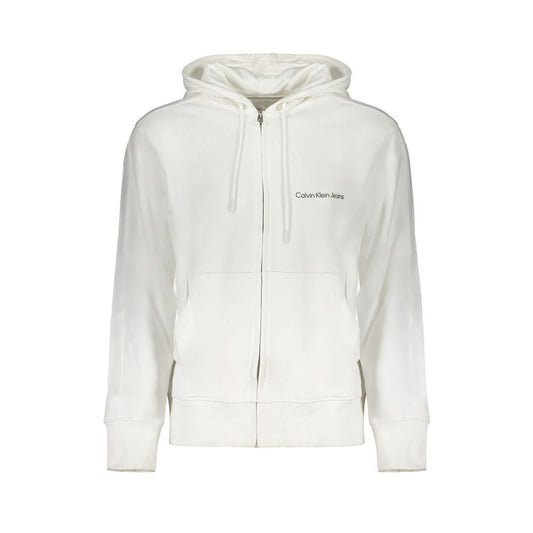 Calvin Klein White Cotton Hoodie Sweatshirt