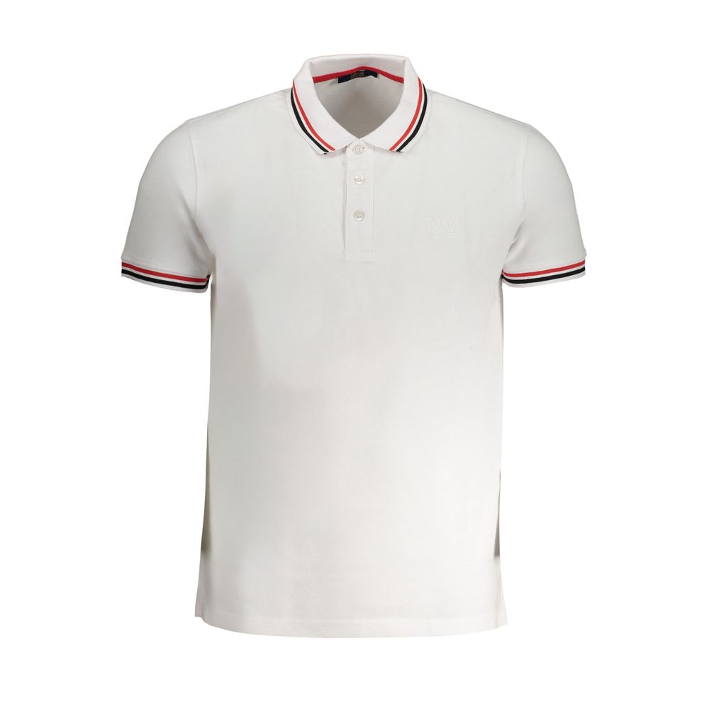 Cavalli Class White Cotton Polo Shirt - Stylish Comfort for Every Occasion
