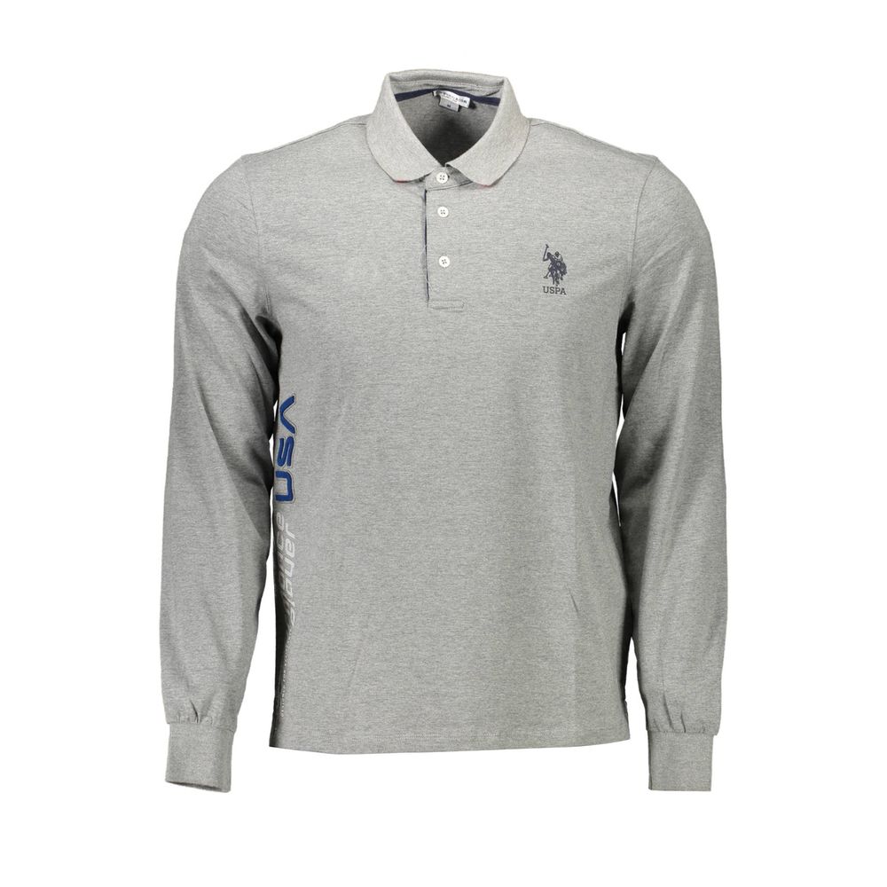 U.S. POLO ASSN. Grey Cotton Men Polo Shirt