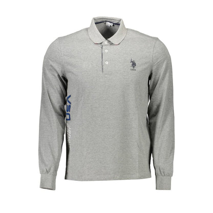 U.S. POLO ASSN. Grey Cotton Men Polo Shirt