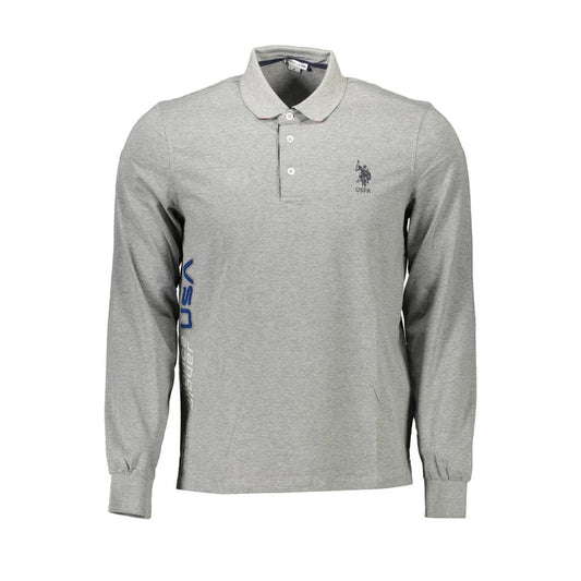 U.S. POLO ASSN. Grey Cotton Men Polo Shirt