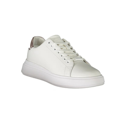 Calvin Klein White Polyester Sneaker - Timeless Style and Comfort