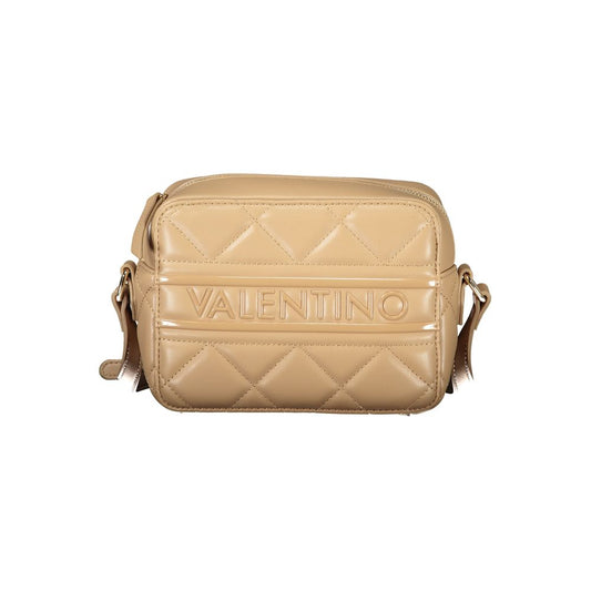 Mario Valentino Beige Faux Leather Handbag with Iconic Logo
