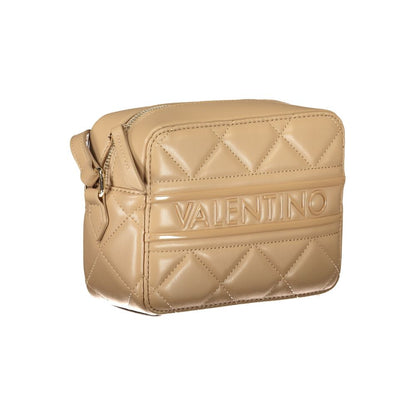 Mario Valentino Beige Faux Leather Handbag with Iconic Logo