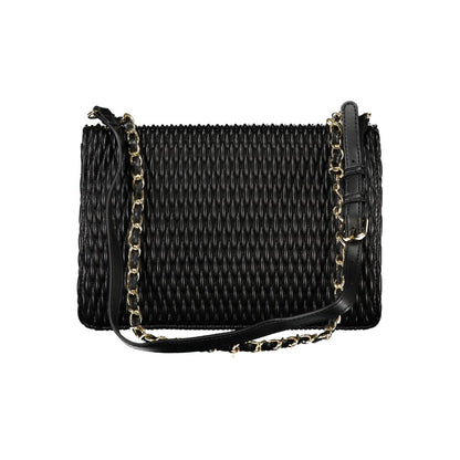 Mario Valentino Black Polyethylene Handbag with Chain Strap
