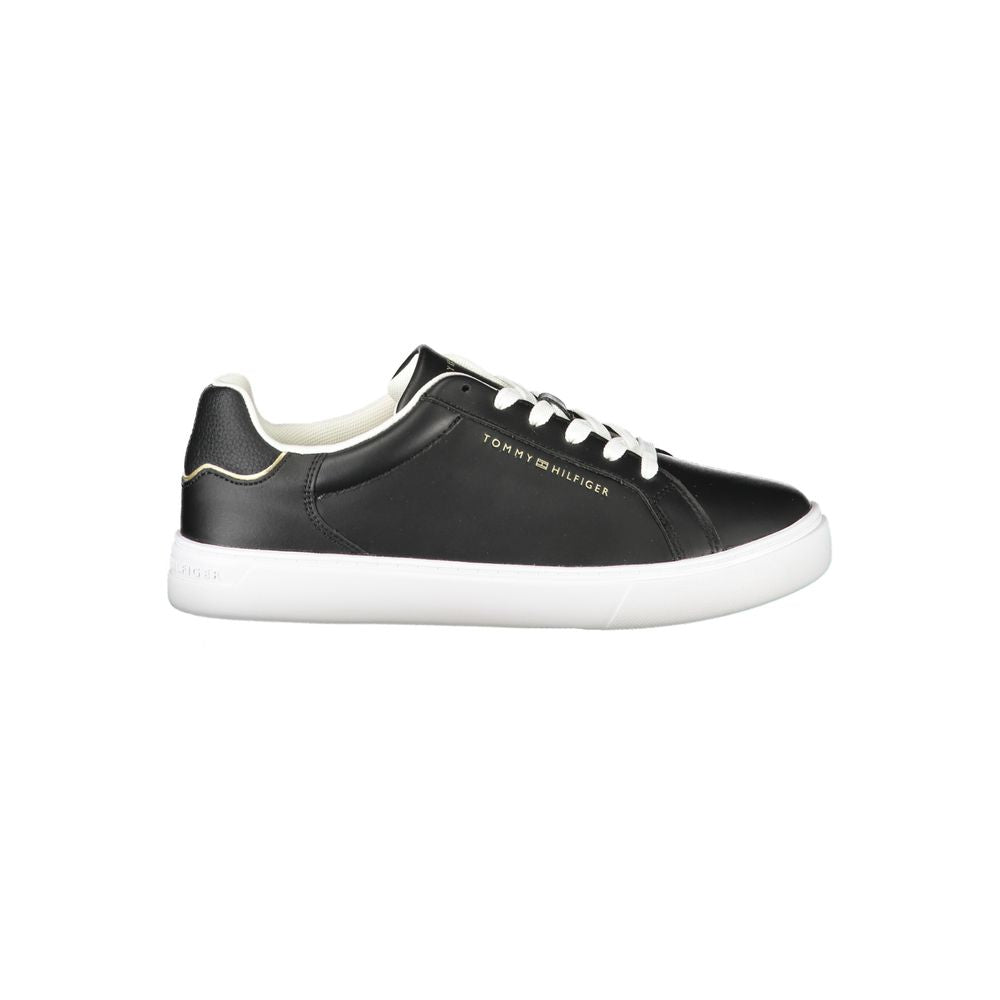 Tommy Hilfiger Black Leather Women's Sneaker
