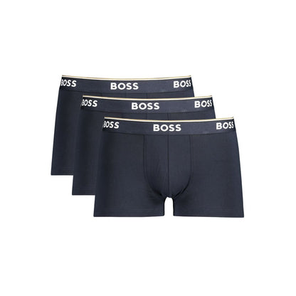 Hugo Boss Blue Cotton Men's 3 Pack Boxer Underwear