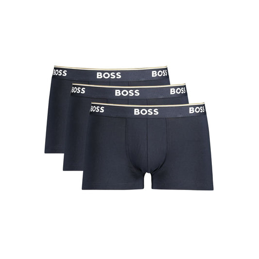 Hugo Boss Blue Cotton Men's 3 Pack Boxer Underwear