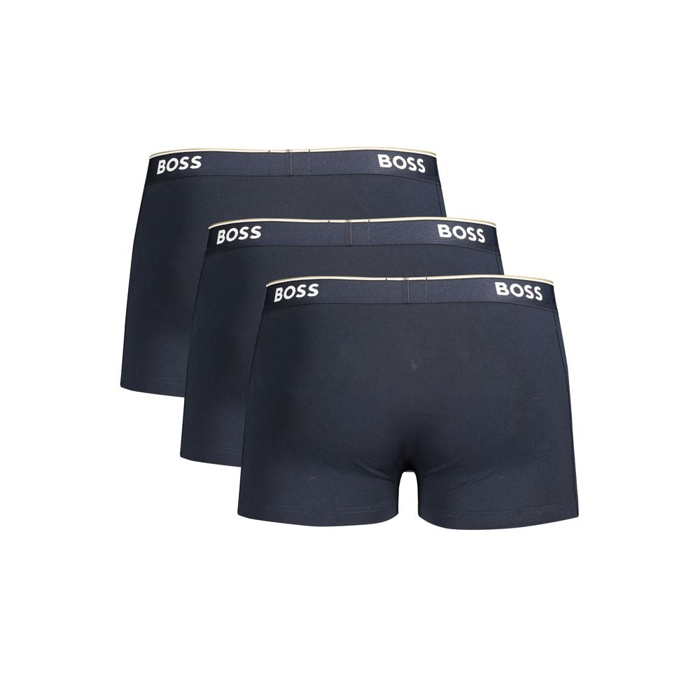 Hugo Boss Blue Cotton Men's 3 Pack Boxer Underwear