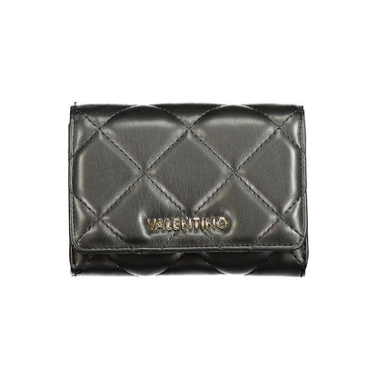 Mario Valentino Black Leather Effect Wallet with Chic Detailing
