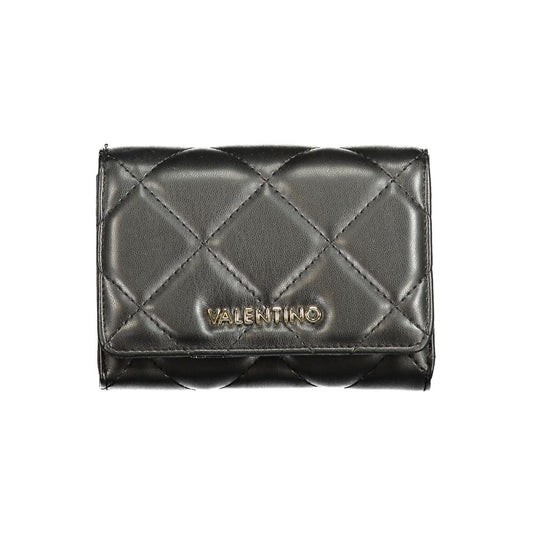 Mario Valentino Black Leather Effect Wallet with Chic Detailing