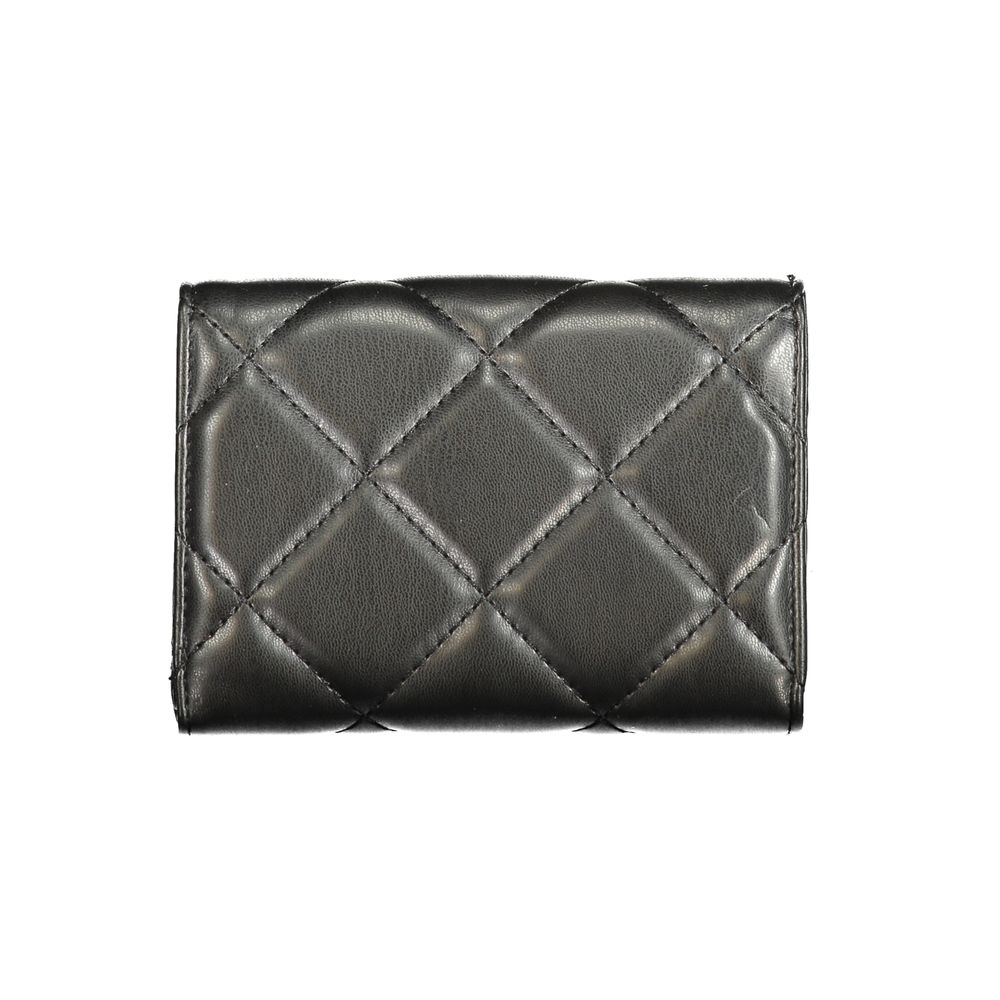 Mario Valentino Black Leather Effect Wallet with Chic Detailing