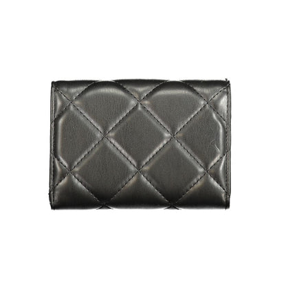 Mario Valentino Black Leather Effect Wallet with Chic Detailing