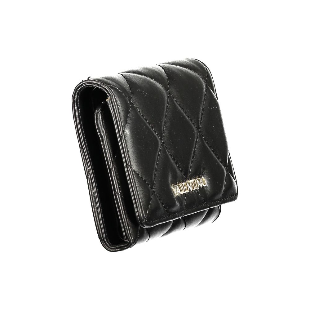 Mario Valentino Black Leather Effect Wallet with Chic Detailing