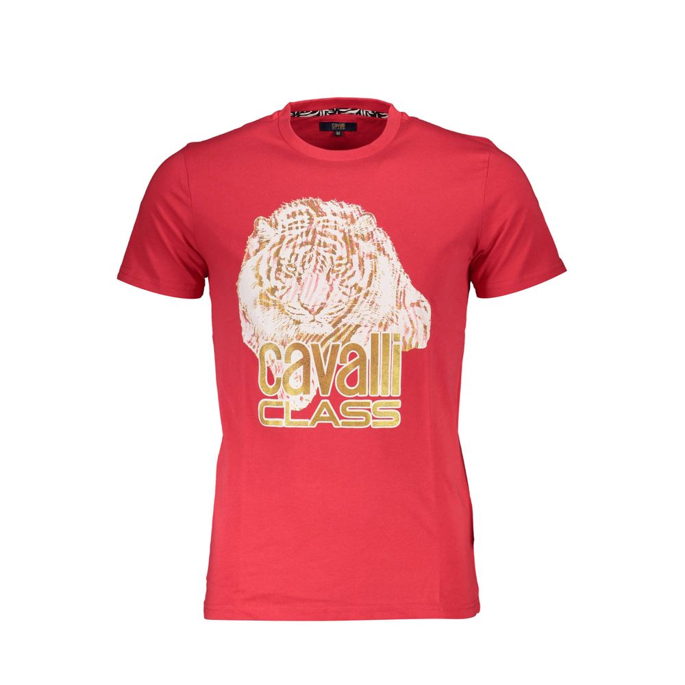 Cavalli Class Red Cotton Men T-Shirt