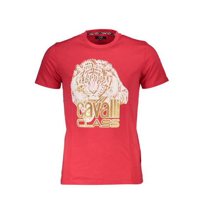 Cavalli Class Red Cotton Men T-Shirt