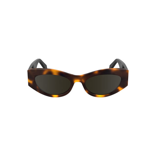 Calvin Klein Women’s Cat Eye Sunglasses – Brown Acetate, 52mm