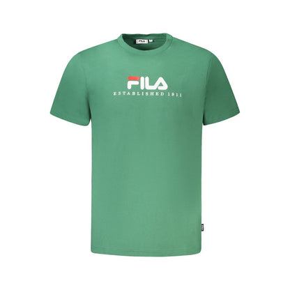 Fila Green Cotton T-Shirt - Unisex Short Sleeve Crew Neck