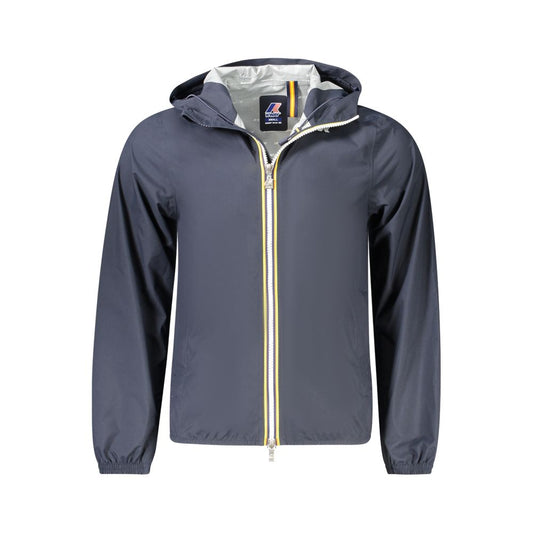 K-WAY Blue Polyester Jacket with Hood