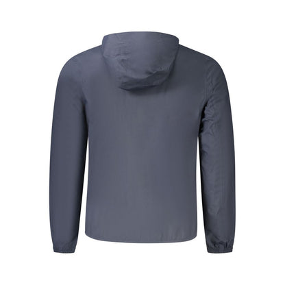 K-WAY Blue Polyester Jacket with Hood