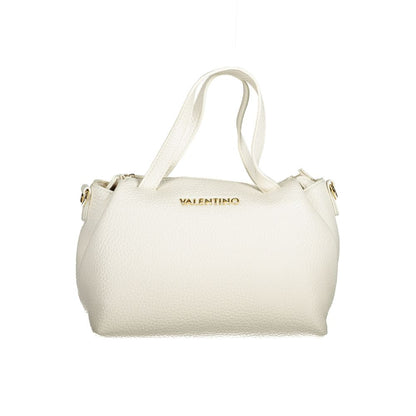 Mario Valentino White Faux Leather Handbag with Adjustable Strap