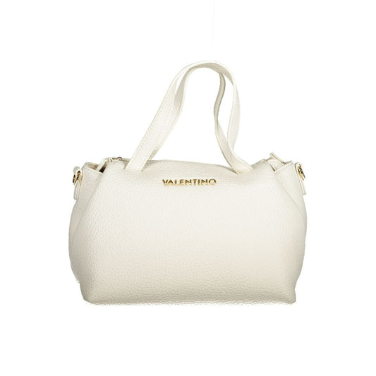 Mario Valentino White Faux Leather Handbag with Adjustable Strap