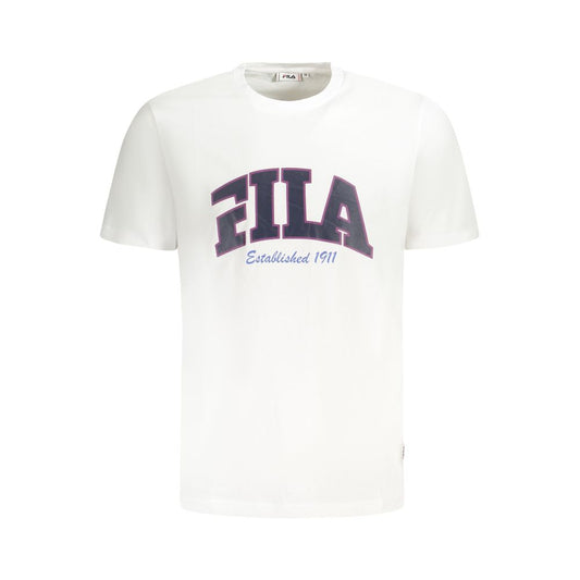 Fila White Cotton Men T-Shirt - Lanaken Regular Fit Graphic Tee
