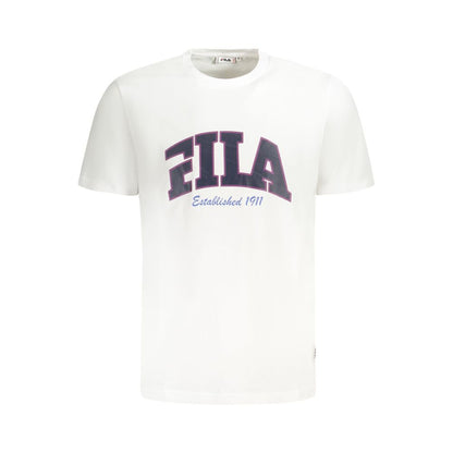Fila White Cotton Men T-Shirt - Lanaken Regular Fit Graphic Tee