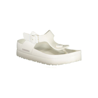 Carrera White Polyethylene Sandal with Ankle Buckle
