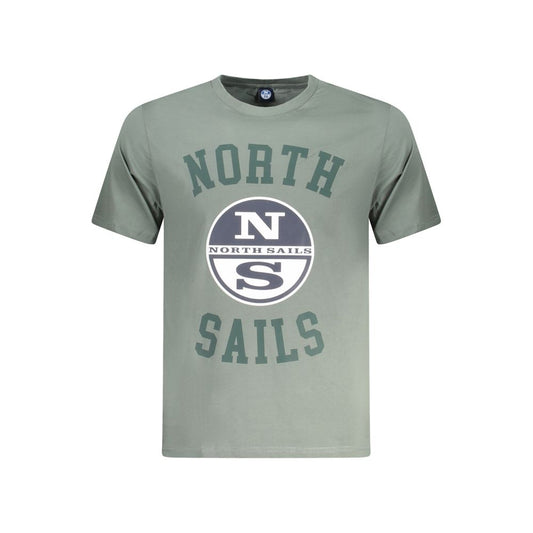 North Sails Green Cotton Men T-Shirt - Eco-Conscious Nautical Comfort