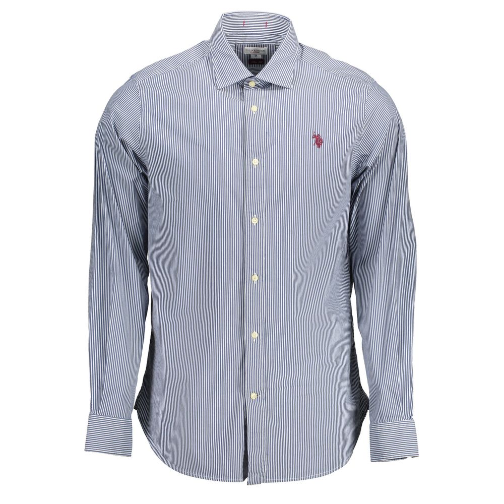 U.S. POLO ASSN. Blue Cotton Long Sleeve Shirt for Men