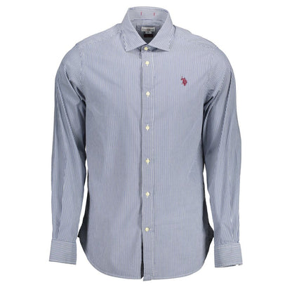 U.S. POLO ASSN. Blue Cotton Long Sleeve Shirt for Men