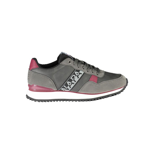 Napapijri Gray Lace-Up Sneakers with Contrast Accents for Men & Women