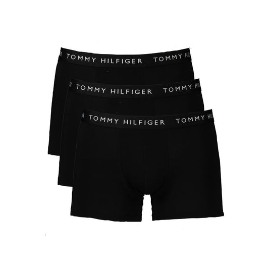 Tommy Hilfiger Black Cotton Men Boxer Briefs - Tri-Pack